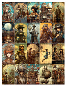 Steampunk Lunar World Junk Journal Pages - CraftNest
