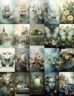 Sage Green Junk Journal Pages - CraftNest