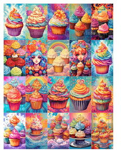 Rainbow Cupcakes Junk Journal Pages - CraftNest