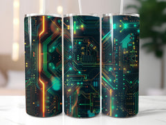 Neon Tech Circuit Tumbler Wrap - CraftNest - Digital Crafting and Art