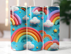 3D Cartoon Rainbow Tumbler Wrap - CraftNest - Digital Crafting and Art