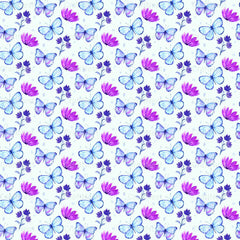 Flower & Butterfly Seamless Digital Paper - CraftNest - Digital Crafting and Art