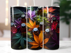 Cannabis Essential Oil Bottles Tumbler Wrap - CraftNest