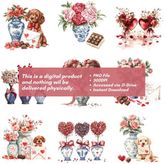 Chinoiserie Valentine Clipart - CraftNest - Digital Crafting and Art