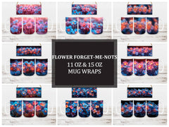 Flower Forget-Me-Nots 3 Mug Wrap - CraftNest