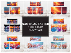 Nautical Easter 6 Mug Wrap - CraftNest - Digital Crafting and Art