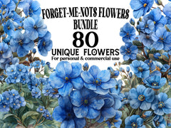 Forget-Me-Nots Flowers Clipart - CraftNest - Digital Crafting and Art
