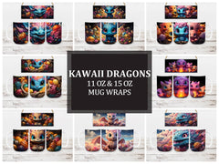 Kawaii Dragons 3 Mug Wrap - CraftNest