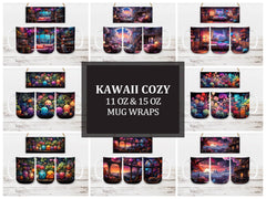 Kawaii Cozy 2 Mug Wrap - CraftNest