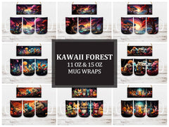 Kawaii Forest 8 Mug Wrap - CraftNest