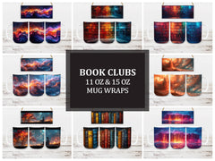 Book Clubs 1 Mug Wrap - CraftNest - Digital Crafting and Art