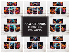 Kawaii Dinos 3 Mug Wrap - CraftNest