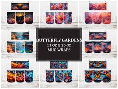 Butterfly Gardens 2 Mug Wrap - CraftNest - Digital Crafting and Art