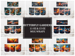 Butterfly Gardens 3 Mug Wrap - CraftNest - Digital Crafting and Art