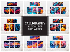 Calligraphy 2 Mug Wrap - CraftNest - Digital Crafting and Art