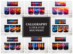 Calligraphy 3 Mug Wrap - CraftNest - Digital Crafting and Art