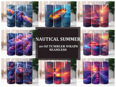 Nautical Summer 4 Tumbler Wrap - CraftNest - Digital Crafting and Art