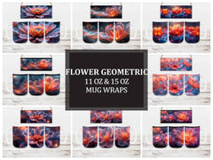 Flower Geometric 8 Mug Wrap - CraftNest