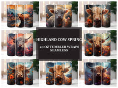 Highland Cow 3 Tumbler Wrap - CraftNest