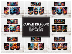Kawaii Dragons 2 Mug Wrap - CraftNest