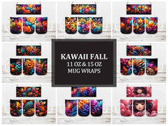 Kawaii Fall 1 Mug Wrap - CraftNest