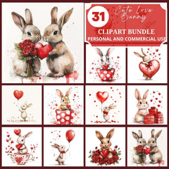 Cute Love Bunny Clipart - CraftNest - Digital Crafting and Art