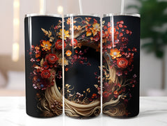 Fall Floral Splendor Tumbler Wrap - CraftNest