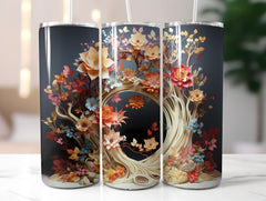 Fall Floral Splendor Tumbler Wrap - CraftNest