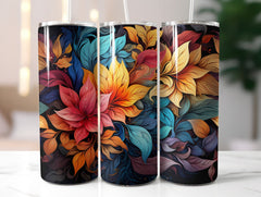 Fall Floral Splendor Tumbler Wrap - CraftNest