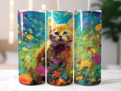 Flower Cats Tumbler Wrap - CraftNest