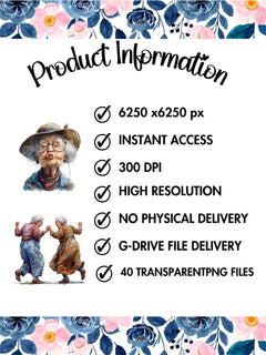 Funny Old Ladies Clipart - CraftNest - Digital Crafting and Art