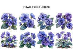 Violets Flowers Clipart - CraftNest - Digital Crafting and Art