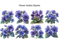 Violets Flowers Clipart - CraftNest - Digital Crafting and Art