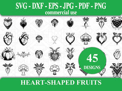 Heart-Shaped Fruits SVG Bundle - CraftNest - Digital Crafting and Art