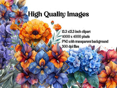 Geometric Flowers Clipart - CraftNest - Digital Crafting and Art