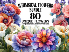 Whimsical Flowers Clipart - CraftNest - Digital Crafting and Art