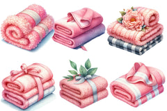 Summer Pink Towel Clipart Bundle - CraftNest - Digital Crafting and Art