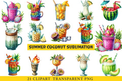 Summer Tropical Cup Clipart Bundle - CraftNest - Digital Crafting and Art