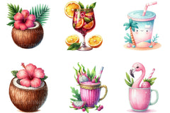 Summer Tropical Cup Clipart Bundle - CraftNest - Digital Crafting and Art
