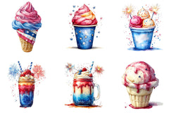 4th of July Ice Cream Clipart - CraftNest - Digital Crafting and Art