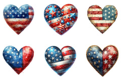 4th of July Heart Sublimation Clipart - CraftNest - Digital Crafting and Art