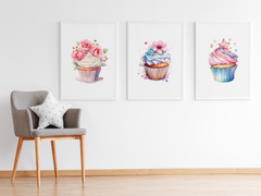 Flower Cupcakes Clipart - CraftNest