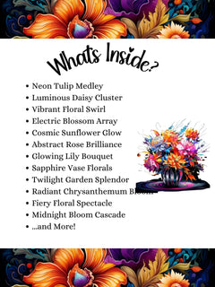 Neon Flowers Clipart - CraftNest - Digital Crafting and Art