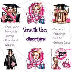 Pink Girl Graduation Students Clipart - CraftNest - Digital Crafting and Art