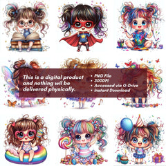 Quirky Girl Clipart - CraftNest - Digital Crafting and Art