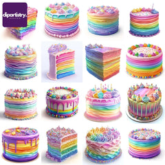 Rainbow Cake Food Clipart - CraftNest - Digital Crafting and Art