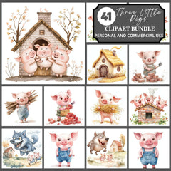 Three Little Pigs Clipart - CraftNest - Digital Crafting and Art