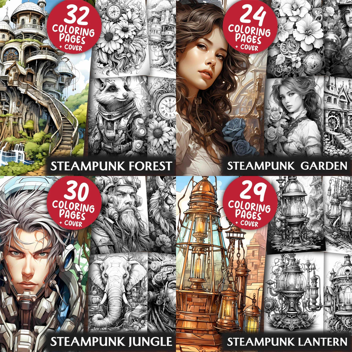 Steampunk Coloring Books