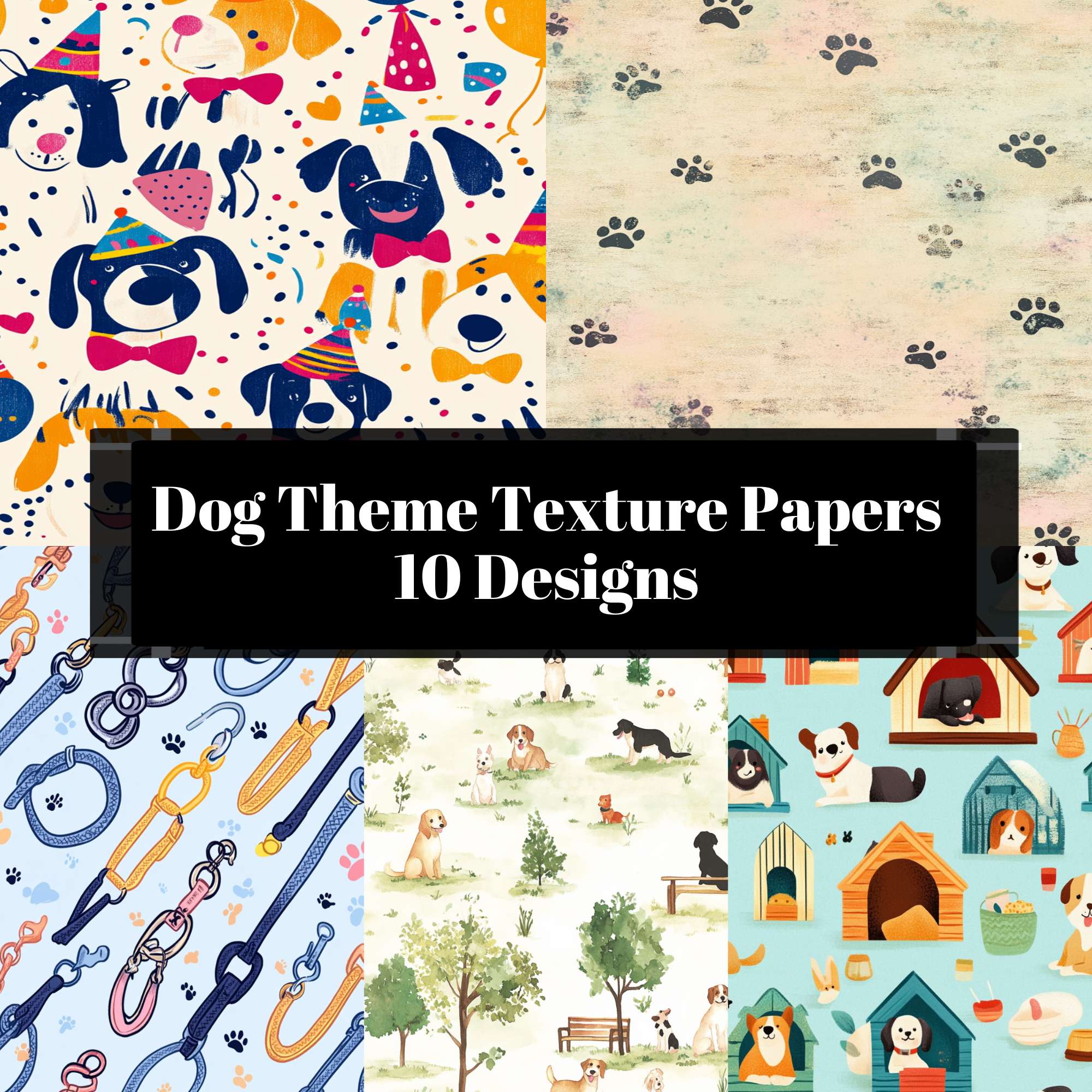 Dog Theme Texture Papers