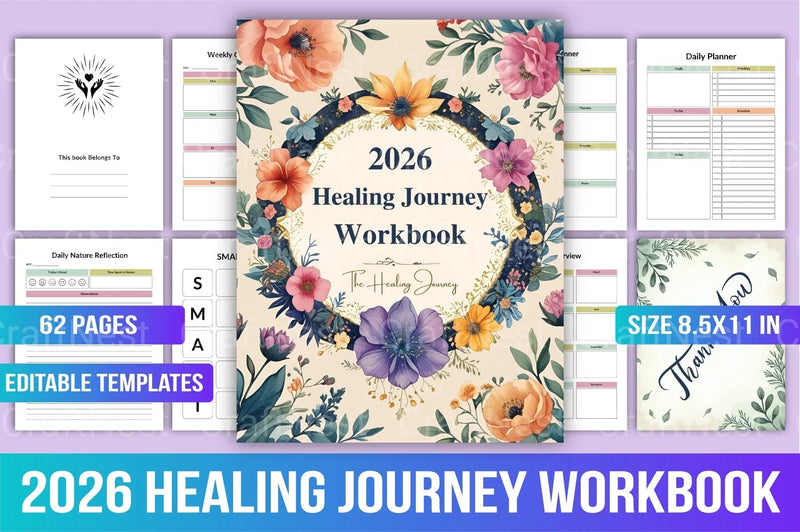 Healing Journey Workbook: A Guide to Personal Growth - CraftNest - Digital Crafting and Art